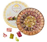Zaitoune Turkish Delight Mix - 650 g | Luxury Assortment with Pomegranate, Pistachio & Rose Presented in a Beautiful Gift Tin | Authentic Luxury Sweets | Handmade in Turkey & Traditional Recipe