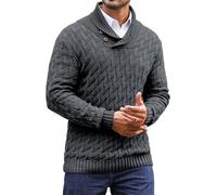 Zaitun Mens Knitted Jumper Button Turtle Neck Tops for Men Warm Long Sleeve Sweater Casual Winter Pullover