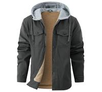 Zaitun Men's Outdoor Fleece Jackets Padded Shirts Flannel Lumberjack Jacket Thick Warm Button Down Hoodies Winter Coat