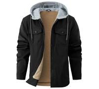 Zaitun Men's Outdoor Fleece Jackets Padded Shirts Flannel Lumberjack Jacket Thick Warm Button Down Hoodies Winter Coat