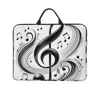 Zaixiansj 14in A Beating Note Print Laptop Case Sleeve Bag, Portable Handle, Business Travel, Accessory Pocket for Notebook, Tablet
