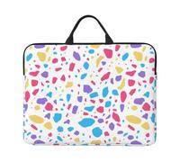 Zaixiansj 14in Colorful Terrazzo Print Laptop Case Sleeve Bag, Portable Handle, Business Travel, Accessory Pocket for Notebook, Tablet