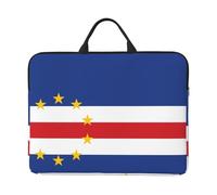 Zaixiansj 14in Flag of Cape Verde Print Laptop Case Sleeve Bag, Portable Handle, Business Travel, Accessory Pocket for Notebook, Tablet