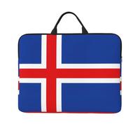 Zaixiansj 14in Flag of Iceland Print Laptop Case Sleeve Bag, Portable Handle, Business Travel, Accessory Pocket for Notebook, Tablet