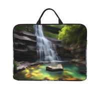 Zaixiansj 14in Waterfall Views Print Laptop Case Sleeve Bag, Portable Handle, Business Travel, Accessory Pocket for Notebook, Tablet