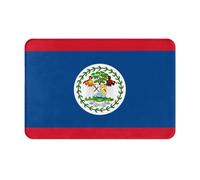 Zaixiansj 24in Belize Flag Print Area Rug Doormat Non Slip Bath Rug, Soft Absorbent Floor Door Mat