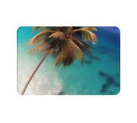 Zaixiansj 24in Caribbean Islands Print Area Rug Doormat Non Slip Bath Rug, Soft Absorbent Floor Door Mat