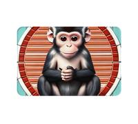 Zaixiansj 24in The silent monkey Print Area Rug Doormat Non Slip Bath Rug, Soft Absorbent Floor Door Mat
