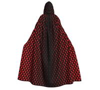 Zaixiansj Adult Hooded Cloak for Halloween Party Cosplay, Red Triangle Matrix Print Hooded Robe Costume Cape Accessory