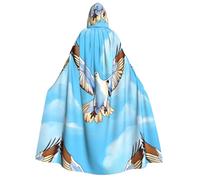 Zaixiansj Adult Hooded Cloak for Halloween Party Cosplay, Seagulls in flight Print Hooded Robe Costume Cape Accessory