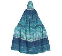 Zaixiansj Adult Hooded Cloak for Halloween Party Cosplay, The deep blue sea Print Hooded Robe Costume Cape Accessory