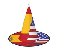 Zaixiansj Halloween Witch Hat,American Spain Flag Print Costume Headwear,Adults Spooky Hat Festival Headwear