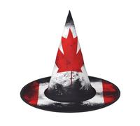 Zaixiansj Halloween Witch Hat,Canadian flag Print Costume Headwear,Adults Spooky Hat Festival Headwear