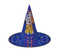 Zaixiansj Halloween Witch Hat,Fantasy cartoon dog Print Costume Headwear,Adults Spooky Hat Festival Headwear