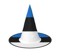 Zaixiansj Halloween Witch Hat,Flag of Estonia Print Costume Headwear,Adults Spooky Hat Festival Headwear