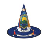 Zaixiansj Halloween Witch Hat,New York flag Print Costume Headwear,Adults Spooky Hat Festival Headwear