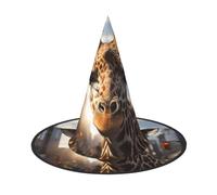 Zaixiansj Halloween Witch Hat,New York Giraffe Street Print Costume Headwear,Adults Spooky Hat Festival Headwear