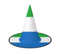 Zaixiansj Halloween Witch Hat,Sierra Leone flag Print Costume Headwear,Adults Spooky Hat Festival Headwear