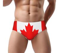 Zaixiansj Men's Briefs, Canadian flag Print Underpants Soft Stretchy Thong Underwear for All Day Comfort - 3XL Black
