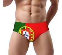 Zaixiansj Men's Briefs, Portuguese flag Print Underpants Soft Stretchy Thong Underwear for All Day Comfort - M Black
