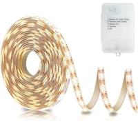 ZAIYW LED Strip Lights Battery Powered, 3 Meter 90 LED Light Strip with 5 Modes Timer, Waterproof Cuttable LED Lights for Kitchen Bedroom Cabinet Decor (Warm White)