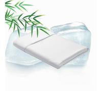 Zaizaihome 100% Bamboo Viscose Flat Sheets Only, 400 Thread Count Sateen Weave Queen Size Flat Sheet Only, Luxury Soft Cooling for Hot Sleepers, Silky Breathable (White, Queen)