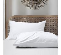 Zaizaihome Cotton Pillow Cases Standard Size Set of 2, 800 Thread Count 100% Egyptian Cotton Sateen Weave Pillowcases, Natural Soft & Breathable Pillow Covers with Envelope Closure (White 2Pcs)