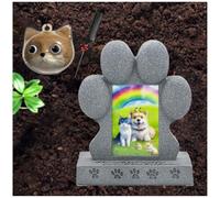 ZaiZaiSMao Dog Headstone and Pet Fur Keepsake, Cat Picture Frame with Photo Frame Slot and Pet Hair Collector for Remembrance Dog Passing