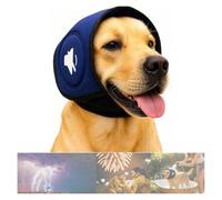ZaiZaiSMao No Flap Ear Wrap for Dogs, Dog Ear Muffs Noise Protection, Adjustable Dog Ear Protectors Easy-Wearing Washable for Fireworks,Thunder,Travel, Grooming Firework,Blue-S