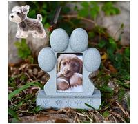 ZaiZaiSMao Pet Headstones for Dogs with Pet Hair Keychain, Pet Picture Frames Memorial Dog with Photo Frame Slot and Pet Hair Collector for Remembrance Dog Passing