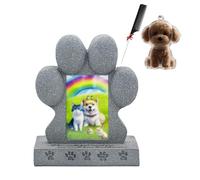 ZaiZaiSMao Pet Shadow Box Memorial for Dogs and Cat Hair Keychain, Pet Headstones for Dogs with Photo Frame Slot and Pet Hair Collector for Remembrance Dog Passing