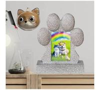 ZaiZaiSMao Pet Shadow Box Memorial for Dogs and Dog Hair Keychain, Dog Remembrance Stone with Photo Frame Slot and Pet Hair Collector for Remembrance Dog Passing