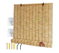 ZAJENKUB Natural Bamboo Shades Outdoor Indoor, Blackout Roller Blinds for Windows, Reed Roll Up Curtain Bamboo Blinds, Roman Roller Blinds 140 140 150 170 for Home Office Patio Window Door Kitchen