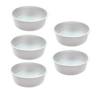 Zajop Set Of 5 Aluminium Alloy Cake Pans Nonstick Dessert Making Fixed Base Round Cakes Tins Practical Kitchen Tool Round Cake Tins
