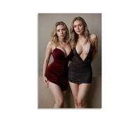 ZAJSGPUR Aesthetic Female Star Scarlett Johansson Elizabeth Olsen Poster Decorative Canvas Wall Art Living Modern Family Bedroom Decoration 12x18inch(30x45cm) Unframe-style