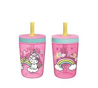 Zak Designs 15oz Hello Kitty Kelso Tumbler Set, BPA-Free Leak-Proof Screw-On Lid with Straw Made of Durable Plastic and Silicone, Perfect Bundle for Kids, 2 Count (Pack of 1)