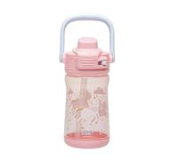 Zak Designs Beacon Kid Water Bottle for Travel or At Home, 12oz Plastic is Durable and Leak-Proof with Liquid Lock Spout, Cover, Carry Handle, Protective Base (Unicorn)
