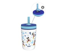 Zak Designs Disney Kelso Toddler Cups for Travel or at Home, 12oz Vacuum Insulated Stainless Steel Sippy Cup with Leak-Proof Design is Perfect for Kids (Mickey Mouse)