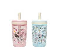 Zak Designs Disney Minnie Mouse Kelso Toddler Cups for Travel or At Home, 15oz 2-Pack Durable Plastic Sippy Cups with Leak-Proof Design is Perfect for Kids (Minnie Mouse)