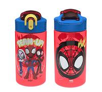Zak Designs Marvel Spider-Man Kids Water Bottle with Spout Cover and Carrying Loop, Durable Plastic, Leak-Proof Design for Travel (16 oz, 2-Pack, Spidey and His Amazing Friends)