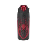 Zak Designs Marvel Spider-Man Water Bottle For School or Travel, 25 oz Durable Plastic Water Bottle With Straw, Handle, and Leak-Proof, Pop-Up Spout Cover (Spider-Man)