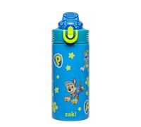 Zak Designs PAW Patrol Sage Kids Water Bottle For School or Travel, 14oz Stainless Steel Water Bottle With Straw, Handle, and Leak-Proof Spout Cover (Chase, Marshall, Skye, Rubble, Rocky, Zuma)