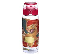 Zak! Designs Pokemon Reusable Tritan Plastic Water Bottle with Flip Top Cap, Featuring Charmander, Charmeleon, and Charizard BPA-Free and Break Resistant, 25 oz.