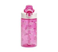 Zak Designs Sage Barbie Water Bottle For School or Travel, 16oz Durable Plastic Water Bottle With Straw, Handle, and Leak-Proof, Pop-Up Spout Cover (Barbie)