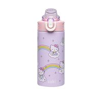 Zak Designs Sanrio Sage Kids Water Bottle For School or Travel, 14oz Stainless Steel Water Bottle With Straw, Handle, and Leak-Proof, Pop-Up Spout Cover (Hello Kitty)
