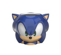 Zak Designs Sonic the Hedgehog Sculpted Ceramic Coffee Mug for Hot Drinks, Collectible Keepsake with Unique 3D Character (15 oz, Sonic)