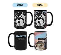 Zak Designs Star Wars The Mandalorian Baby Yoda The Child BPA Unique Color Changing Ceramic Coffee Mug Collectible Keepsake and Wonderful Tea Mug (15oz)