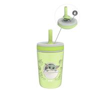 Zak Designs Star Wars The Mandalorian Kelso Toddler Cups for Travel or at Home, 12oz Vacuum Insulated Stainless Steel Sippy Cup with Leak-Proof Design is Perfect for Kids (Grogu/The Child)