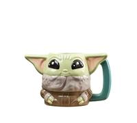 Zak Designs Star Wars The Mandalorian Sculpted Ceramic Coffee Mug for Hot Drinks, Collectible Keepsake with Unique 3D Character (12 oz, Grogu)
