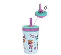 Zak Designs SuperKitties Kelso Toddler Cups for Travel or at Home, 12oz Vacuum Insulated Stainless Steel Sippy Cup with Leak-Proof Design is Perfect for Kids (Ginny, Sparks, Buddy, Bitsy)
